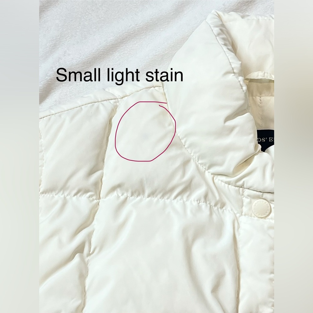 Lands' End Off-White Women’s Ivory Button Up Puffer Vest w Pockets Size L 14-16 - Picture 10 of 14